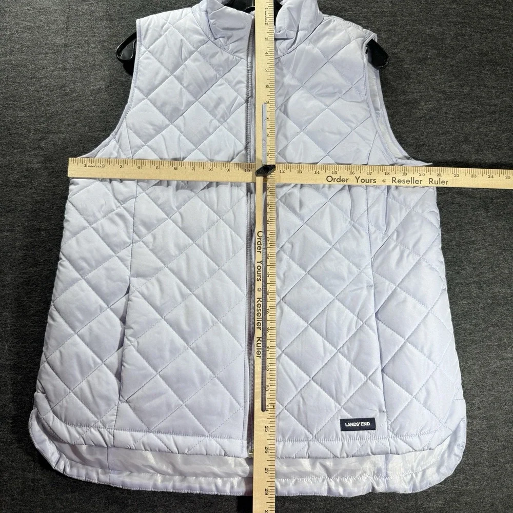 Lands' End Puffer Vest Womens Medium Packable Lightweight Quilted Pockets Preppy - Picture 6 of 7